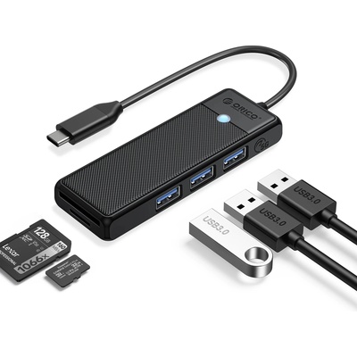хъб HUB USB3.1 Type-C - 3 x USB3.0, SD, TF - PAPW3AT-C3-015-BK (PAPW3AT-C3-015-BK-EP)