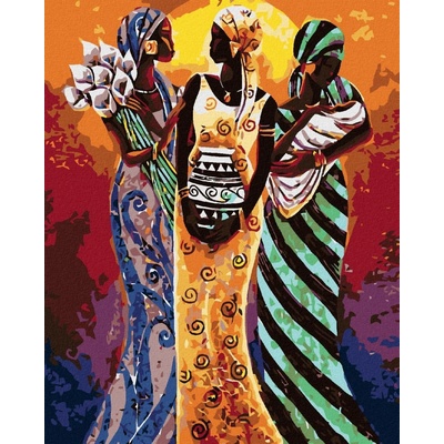 zuty Tři africké ženy 40 x 50 cm vypnuté plátno na rám 8596530009139