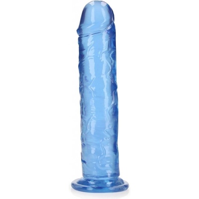 RealRock Crystal Clear Realistic 9 modré dildo s přísavkou 25,5 x 4,5 cm