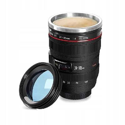 Camera Lens Cup/Mug termo hrnek objektiv černý