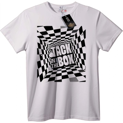 NOONEBRAND Тениска 3D Шахматен Куб - L, White