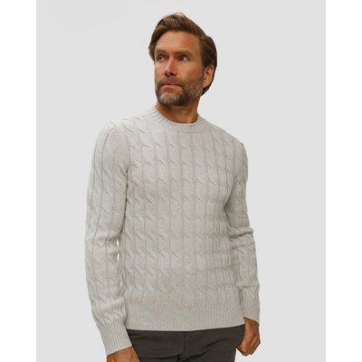 Gran Sasso Cable Knit Cashmere Crew Neck pánsky kašmírový vseter