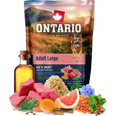 Ontario Adult Large Beef & Brown Rice 100 g