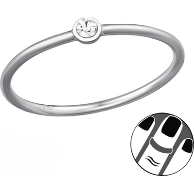 Lunica Stříbrný midi prsten s krystalem 0435