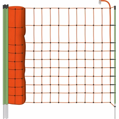 Fencee Vodivá ohradová sieť pre psy, králiky a mačky, výška 65 cm, dĺžka 50 m, oranžová