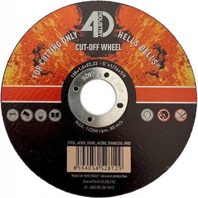 Hell Bells Řezný kotouč 125 x 1,6 x 22,2 mm HB12516