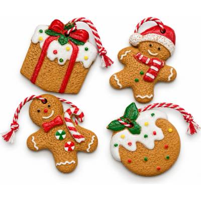 Textilomanie Súprava 4 ks vianočných ozdôb COOKIE CHRISTMAS 6 cm