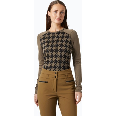 Helly Hansen Lifa Merino Midweight Graphic Crew дамски термобельо с дълъг ръкав sepia houndstooth aop