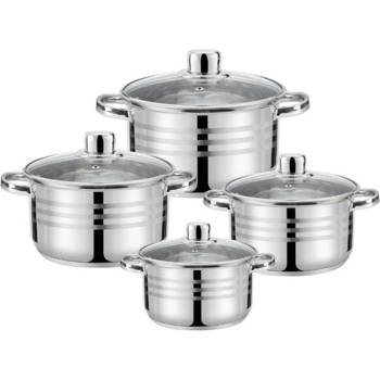 HausRoland Комплект тенджери haus roland, hr-148-5, 4 броя, с капак, ф16, 18, 20, 24см, инокс (1318010006)