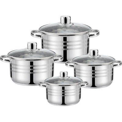 HausRoland Комплект тенджери haus roland, hr-148-5, 4 броя, с капак, ф16, 18, 20, 24см, инокс (1318010006)