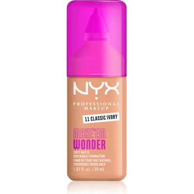 NYX Professional Makeup Make ‘Em Wonder лек матиращ фон дьо тен цвят 11 Classic Ivory 30ml