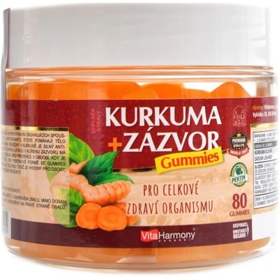 VitaHarmony XXL Kurkuma zázvor gummies 80 gummies