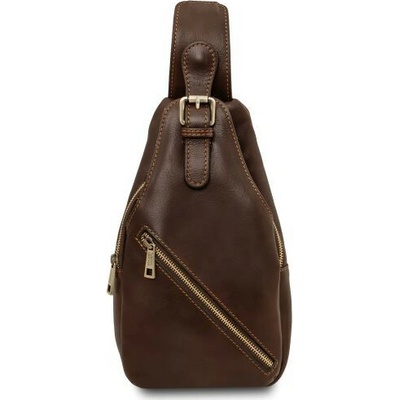 Tuscany Leather pánska kožená crossbody taška Kevin tmavohnedá