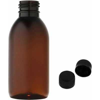 Tera Plastová lahvička hnědá s černým uzávěrem 150 ml