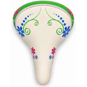 Selle Monte Grappa Градска седалка Selle Monte Grappa XC013 U 260×225 мм - пружини, бяло/зелено