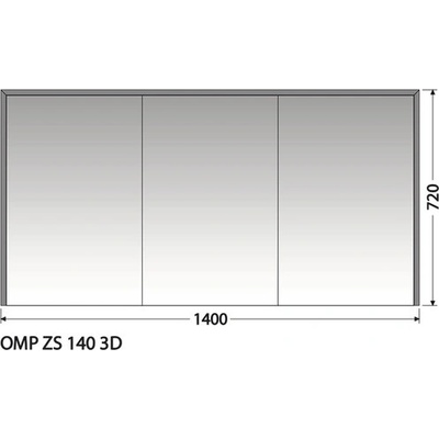 Intedoor Zrcadlová skříňka OMP ZS 140 3D