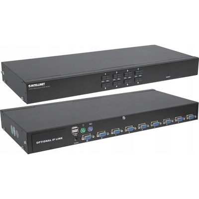 Intellinet 506441 8-Port Rackmount KVM Switch, USB + PS/2, včetně 8 ks kabelů