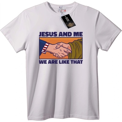 NOONEBRAND Тениска Исус и Аз - 2XL, White