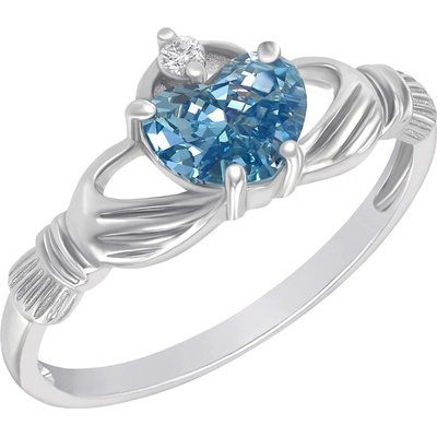 Eppi Zlatý claddagh prsteň s topásom a diamantom Valma R40090