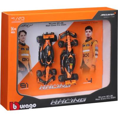 Bburago Комплект метални колички Bburago - McLaren MCL38 2024, 1: 43, 2 броя (18-38109-PACK2)