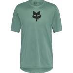FOX Racing Мъжка фланелка с къс ръкав за колоездене Fox racing Ranger S/S Jersey Fox Head Cycling jersey - Pine (056-3672-0811)
