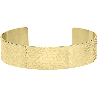 Manoki pevný bangles Regina Gold chirurgická ocelhadí vzor BA978G zlatá