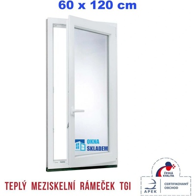 ERKADO 600 x 1200 mm Bílé / Antracit otevíravé i sklopné pravé