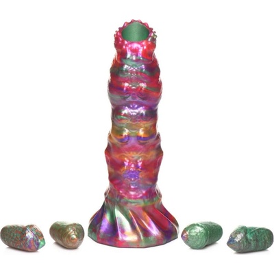 Larvy Creature Cocks mimozemský ovipozitor dildo duhové