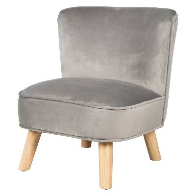 Светлосиво кадифено бебешко столче Lil Sofa - Roba (450120GA)