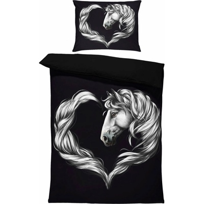 Impar Obliečky Horse heart white 140x200 70x90