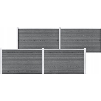 vidaXL Zahradní plot WPC 699 x 106 cm šedý