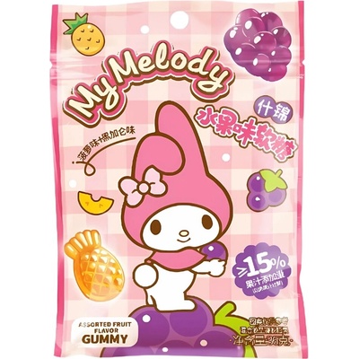 Qi My Melody Gummy Candy Pineapple & Blackcurrant 36 g