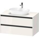 Duravit Ketho. 2 - Шкафче за умивалник с отвор 57x100x55 см, 2 чекмеджета, лъскаво бяло K24896022220000 (K24896022220000)