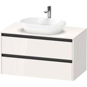 Duravit Ketho. 2 - Шкафче за умивалник с отвор 57x100x55 см, 2 чекмеджета, лъскаво бяло K24896022220000 (K24896022220000)