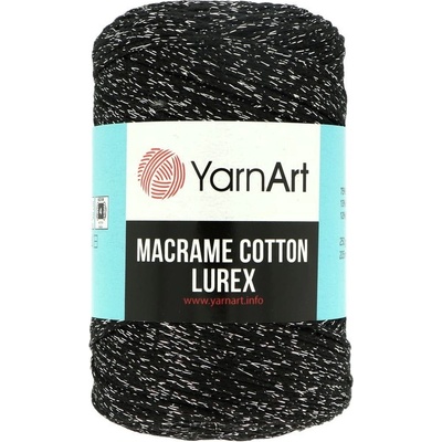 YarnArt Macrame Cotton Lurex 723 čierno strieborná