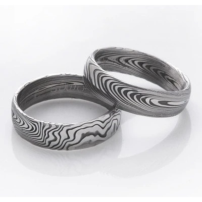 Snubní prsteňy kovaná nerezová ocel damasteel DA-1001