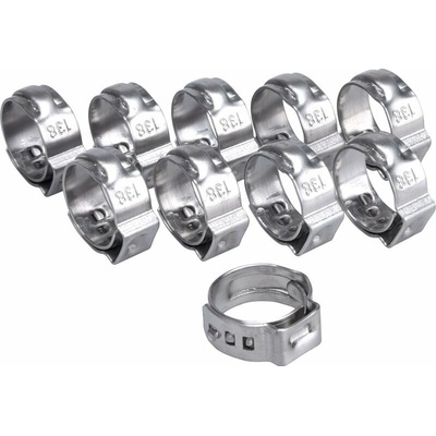 Hadicové spony, průměr 14,6 - 17,8 mm, nerez, sada 10 kusů - EXTOL PREMIUM EX8865175