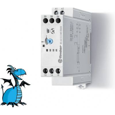 Finder 83.62.0.240.0000, 2P/8A, 24-240V AC/DC