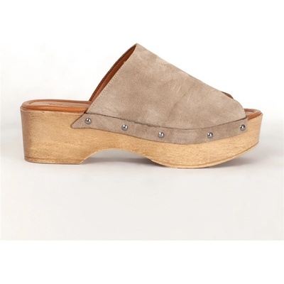 Jacket Club Дамски чехли от естествен велур 7659 - Визон #386413 (386413_Бежов)