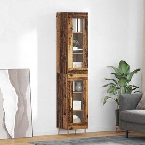 vidaXL Висок шкаф 2 бр. Старо дърво 34, 5 x 34 x 180 см (3415746)