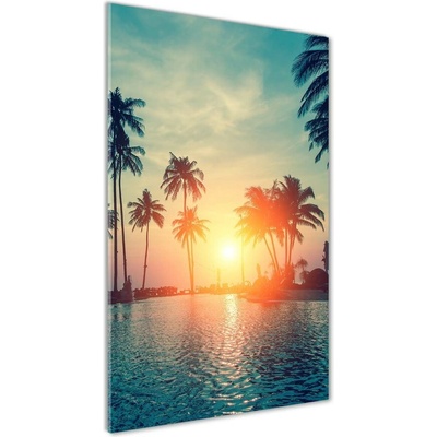 Vertikálny foto obraz sklenený Tropická pláž 50x100 cm