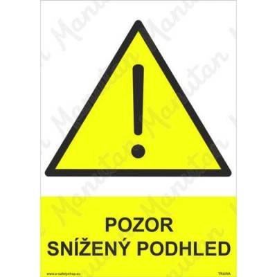 Manutan Pozor snížený podhled, samolepka 210 x 297 x 0,1 mm A4