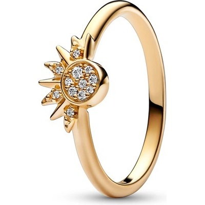 Pandora Pozlátený prsteň Nebeské trblietavé slnko Moments Shine 162674C01