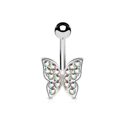 Šperky4U piercing do pupíku motýlek WP01180-AB