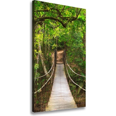 Vertikálny foto obraz canvas Visiaci most v lese 50x100 cm