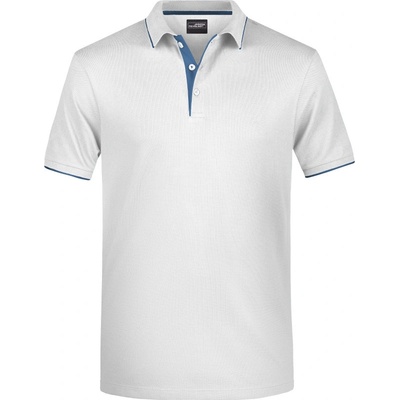 James & Nicholson polokošile JN 728 s kontrastní légou krátký rukáv pánská bílá/navy