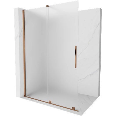 Mexen Velar разтегателна душ кабина Walk-in 130 x 200 cm, матирано стъкло 8 mm, розово (871-130-000-33-60)