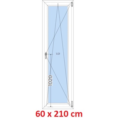 Soft Plastové okno 600 x 2100 mm, otevíravé a sklopné, Bílá
