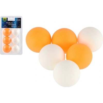 Teddies Loptičky na stolný tenis ping pong 6ks biele