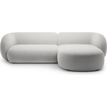 Micadoni Светлосив кадифен ъглов диван (десен ъгъл) Kate - Micadoni (MIC_RC_44_F1_KATE6)